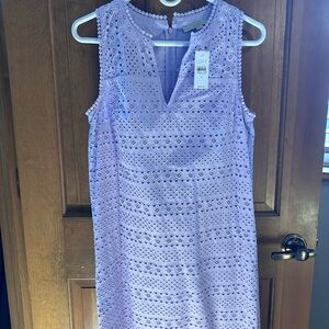 LOFT Lavender Eyelet Dress